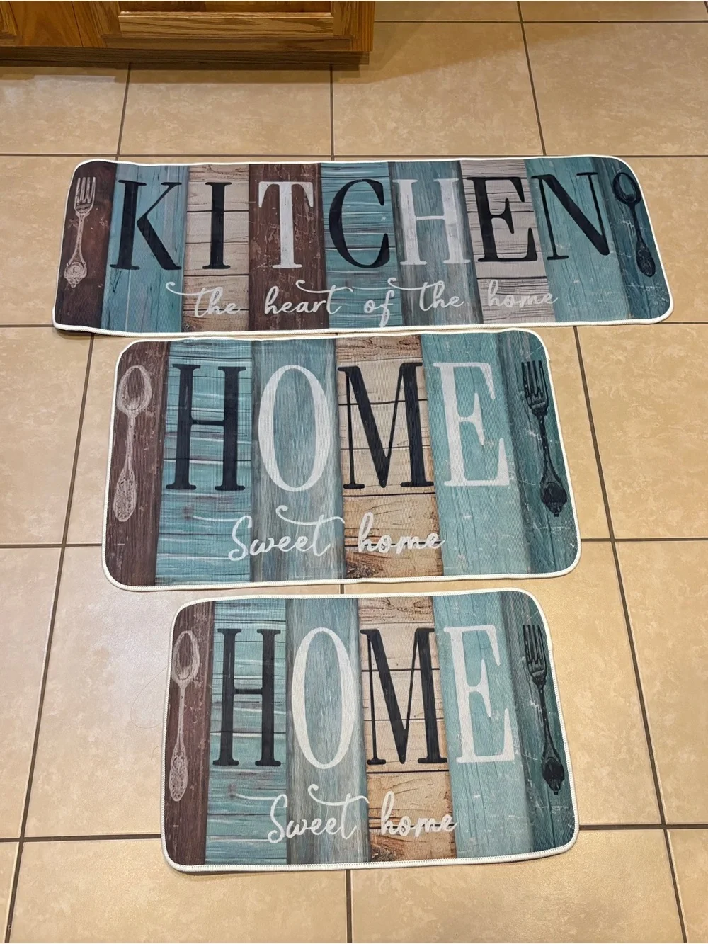 3 Piece Farmhouse Kitchen Floor Mats
